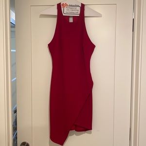 Red asymmetric cocktail dress